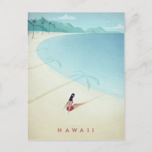 Hawaii Vintage Reiseplakat - Art Postkarte