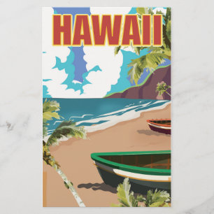 Hawaii Vintage-Reiseplakat Briefpapier