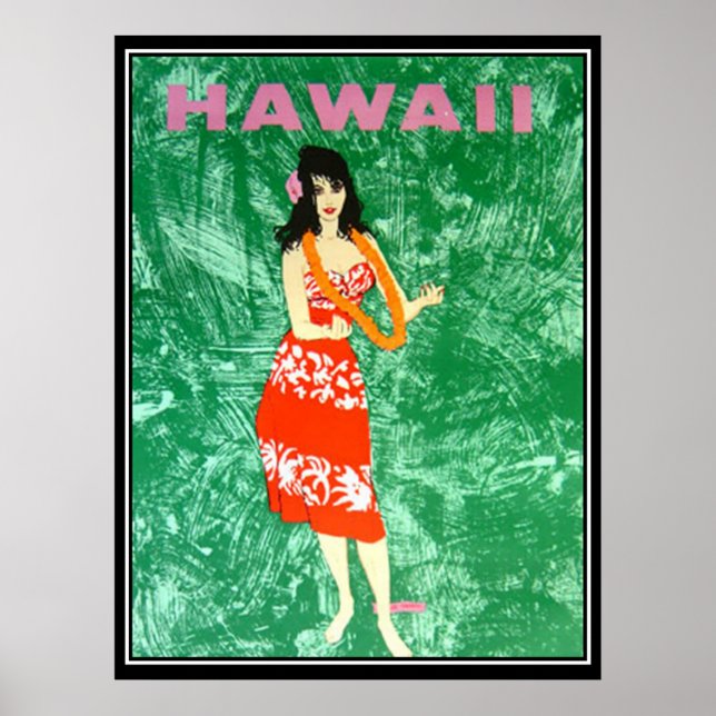 Hawaii Vintage Reiseplakat Poster (Vorne)