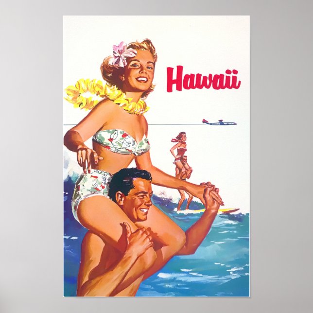 Hawaii Vintage Reiseplakat Poster (Vorne)