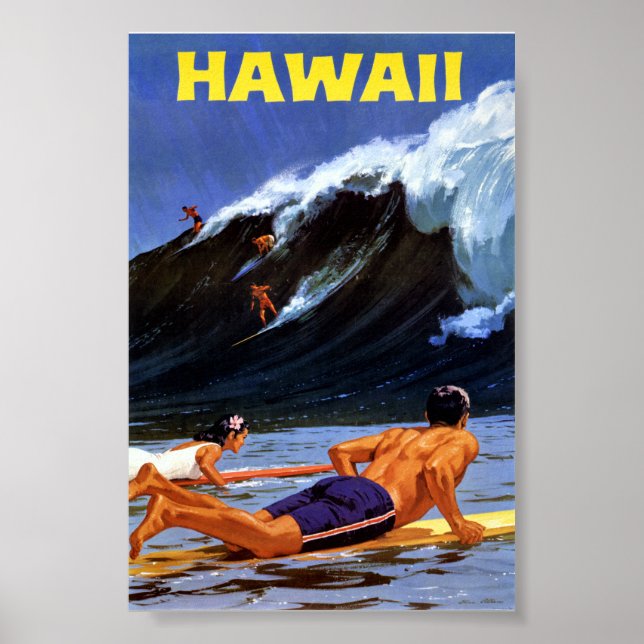 Hawaii Vintage-Reiseplakat restauriert Poster (Vorne)