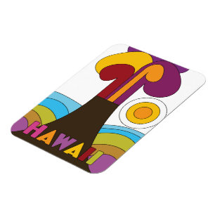 Hawaii Vintage-Reiseposter im Stil der 1960er Jahr Magnet