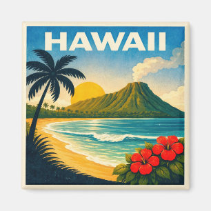Hawaii Vintage Reiseposter Magnet