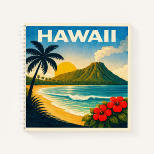 Hawaii Vintage Reiseposter Notizbuch