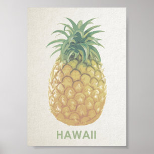 Hawaii Vintage Retro Ananas Poster