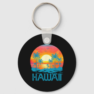 Hawaii Vintage-Sonnenuntergang Tropischer Sommer H Schlüsselanhänger