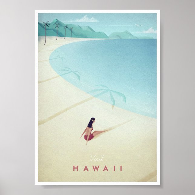 Hawaii Vintage Travel Poster (Vorne)