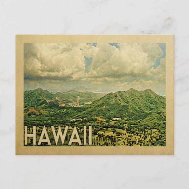 Hawaii Vintage Travel Postkarten (Vorderseite)