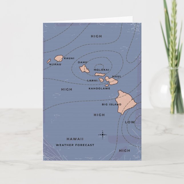 Hawaii Vintage Wettervorhersage Einladung (Vorderseite)