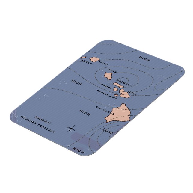 Hawaii Vintage Wettervorhersage Magnet (Linke Seite)
