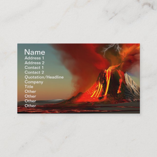 Hawaii Volcano Business Card Visitenkarte (Vorderseite)