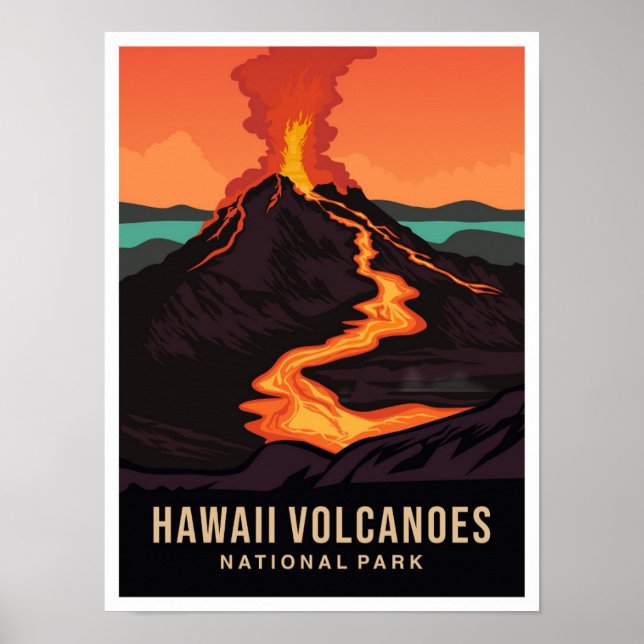 Hawaii Volcanoes National Park USA Travel Poster (Vorne)