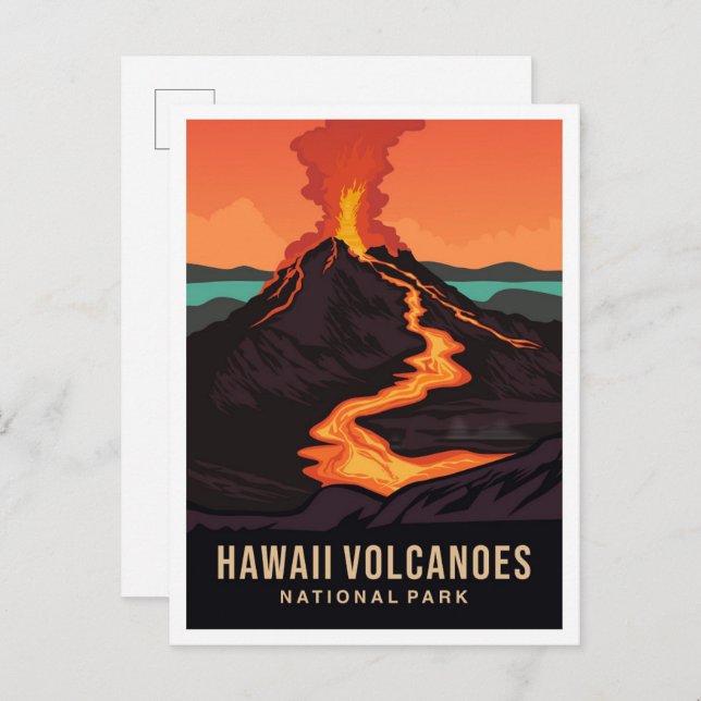 Hawaii Volcanoes National Park USA Travel Postkarte (Vorne/Hinten)