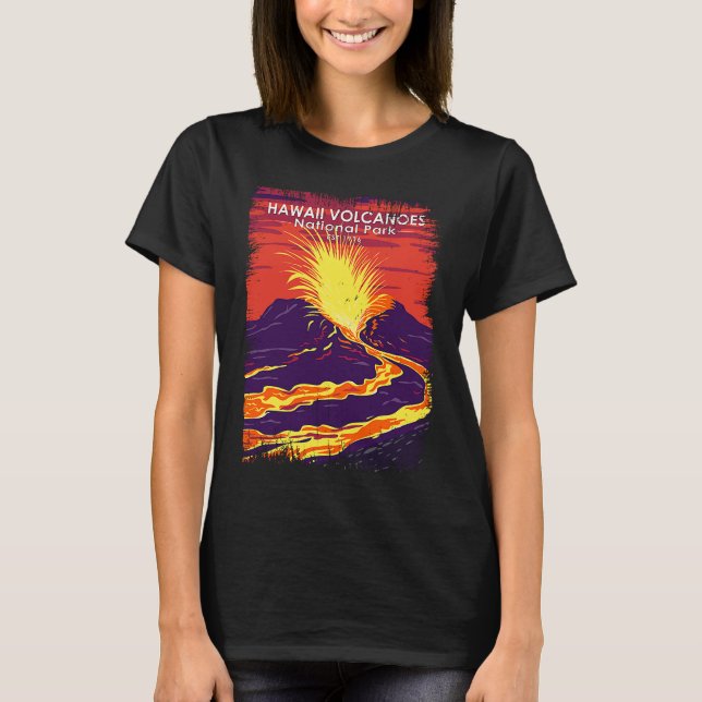 Hawaii Volcanoes National Park Vintage Grunge T-Shirt (Vorderseite)