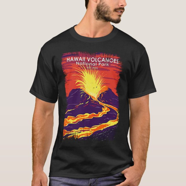 Hawaii Volcanoes National Park Vintage Grunge T-Shirt (Vorderseite)