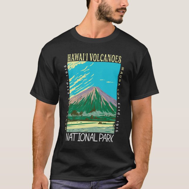 Hawaii Volcanoes Nationalpark Retro Not leidend T-Shirt (Vorderseite)