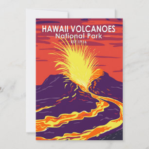 Hawaii Volcanoes Nationalpark Vintage Feiertagskarte