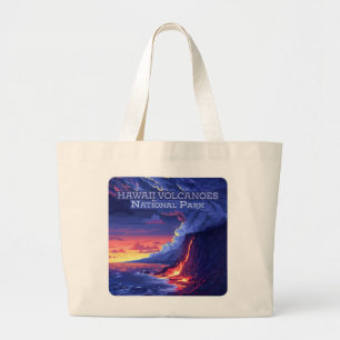 Hawaii Volcanos Nationalpark Große Insel Retro Jumbo Stoffbeutel
