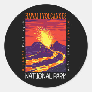 Hawaii-Vulkane-Nationalpark Kilauea-Vulkan Vin Runder Aufkleber
