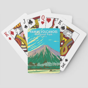 Hawaii Vulkane Nationalpark Mauna Loa Vintage Spielkarten
