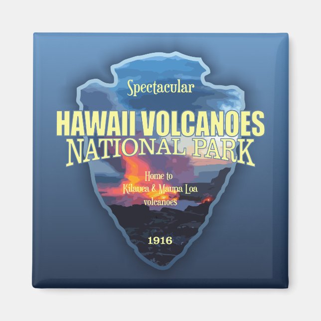 Hawaii-Vulkane (Pfeilspitzen) Magnet (Vorne)