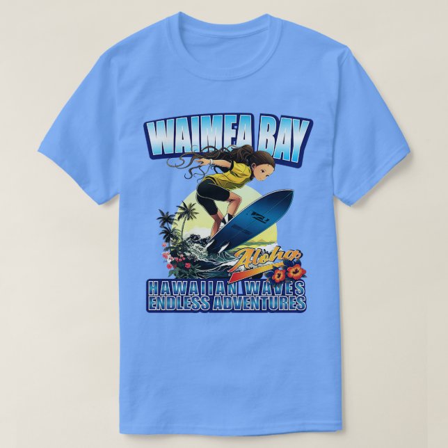 Hawaii waimea Bay Surfen 80801 TShirt (Design vorne)