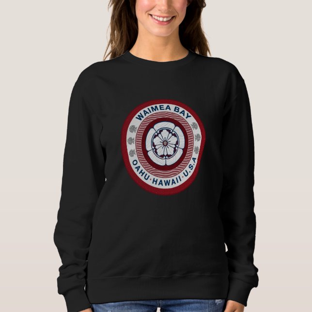 Hawaii Waimea-Bucht Oahu Hawaiianisch Sweatshirt (Vorderseite)