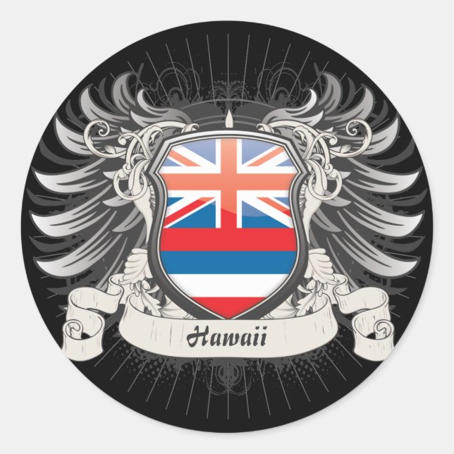 Hawaii-Wappen Runder Aufkleber (Vorderseite)