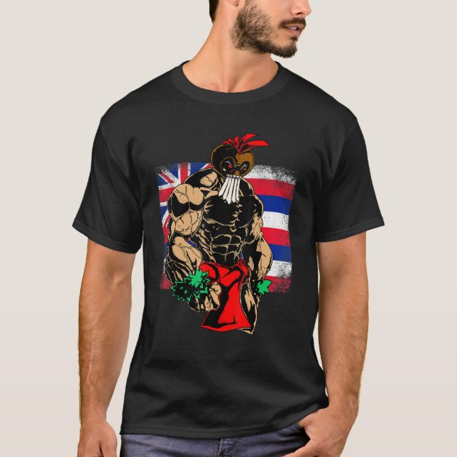 Hawaii Warrior Hawaiian Flag Kanaka Maoli Men Wome T-Shirt (Vorderseite)