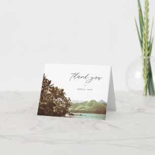 HAWAII Watercolor Beach Palm Tree Ozean Dankeskarte