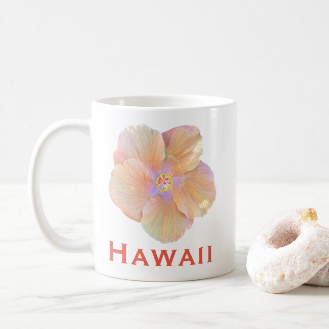 Hawaii Watercolor Hibiskus Blume Kaffeetasse (Mit Donut)