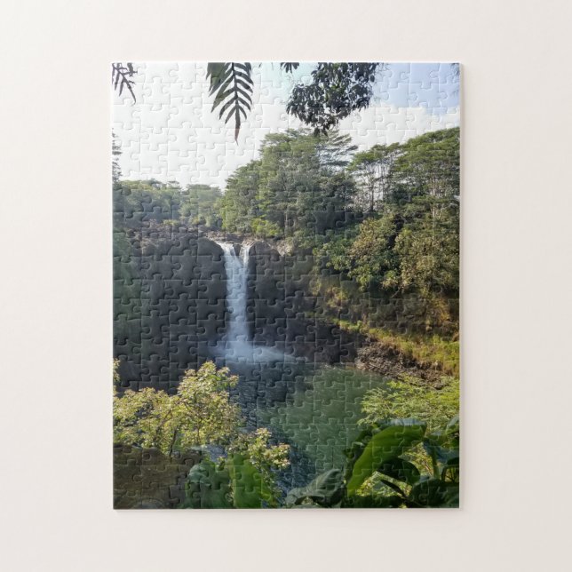 Hawaii Waterfall Scenic Travel Fotogray Puzzle (Vertikal)