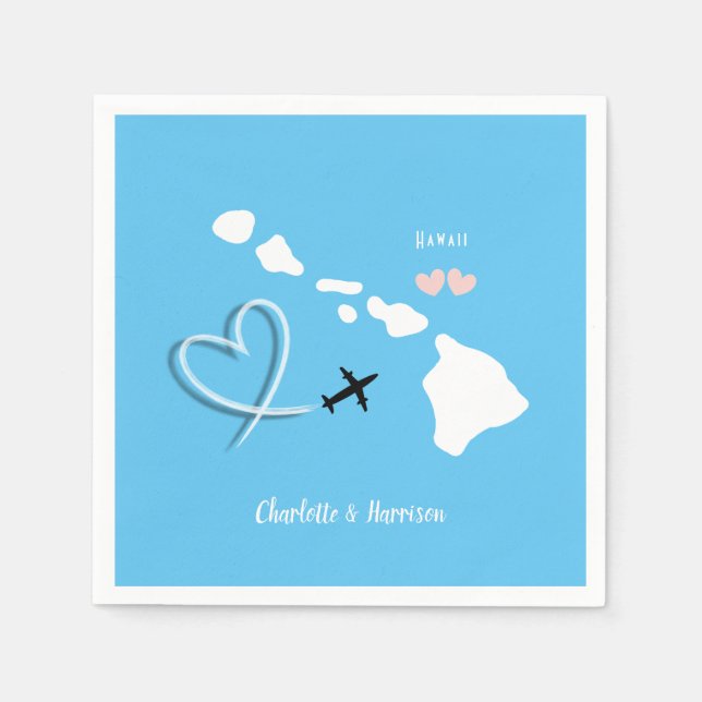 Hawaii Wedding Destination Serviette (Vorderseite)