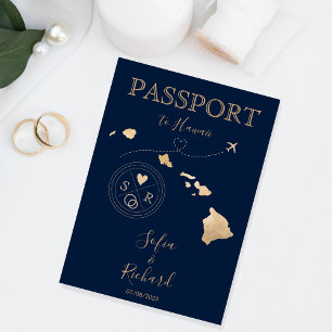 Hawaii Wedding Reisepass Einladung