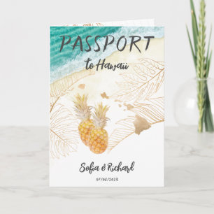 Hawaii Wedding Reisepass World Modern Einladung