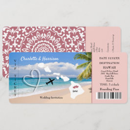 Hawaii Wedding Zielticket Einladung