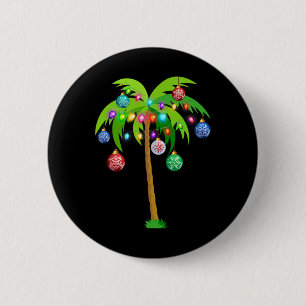 Hawaii Weihnachts-Palmenbaum Tropisches Weihnachte Button