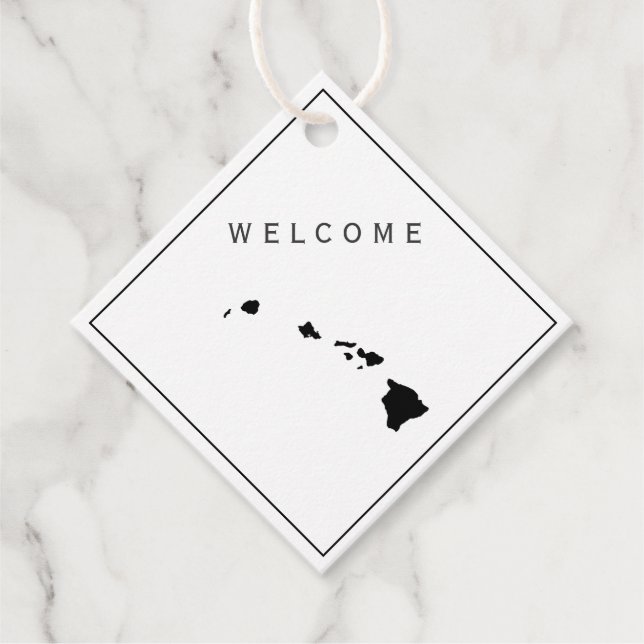 Hawaii Welcome Bag Geschenk Tag für Hochzeitswoche Geschenkanhänger (Vorderseite)