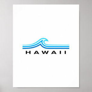 Hawaii Wellen Vintage Männer Frauen Jungen Souveni Poster