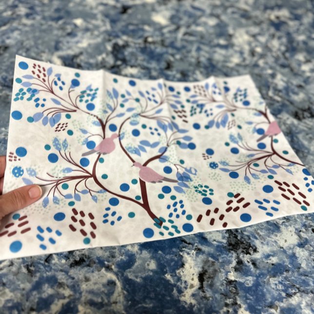 Hawaii Wildlife Birds Abstrakt Floral Tropical Seidenpapier (Beautiful Modern Botanical Birds and Flowers Trendy Chic Floral Tissue Paper)