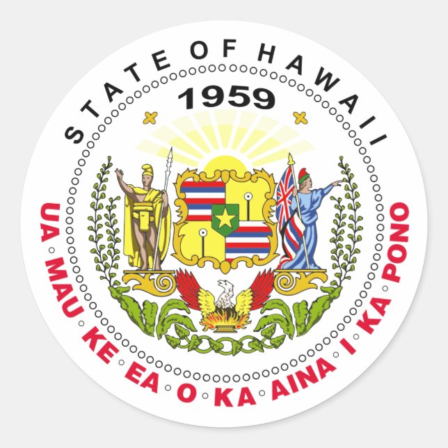 Hawaii-Zeichen Runder Aufkleber (Vorderseite)
