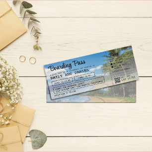 Hawaii Ziel Boarding Pass Wedding Einladung