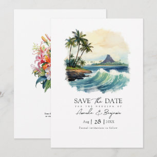 Hawaii-Zielort Hochzeits-QR-Code Save The Date