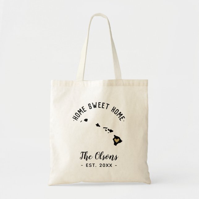 Hawaii Zuhause Sweet Zuhause Family Monogram Tragetasche (Vorne)