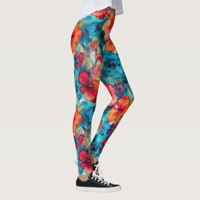 Hawaiian Alcohol Ink Leggings (Rechts)