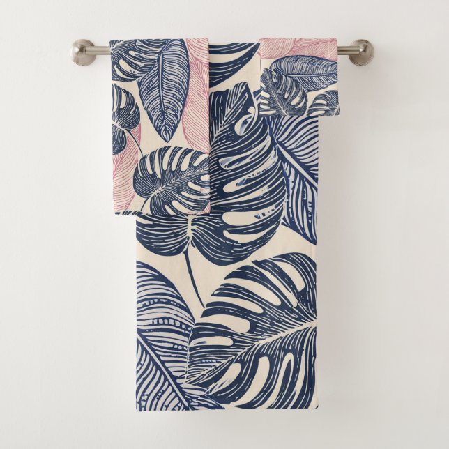 Hawaiian Aloha druckt tropisches Muster Badhandtuch Set (Insitu)