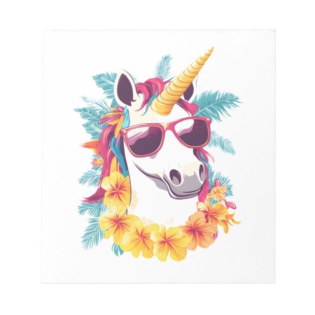 Hawaiian-Aloha-Einhorn Notizblock (Vorderseite)