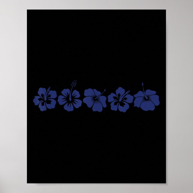 Hawaiian Aloha Hibiskus Blume Hawaii Surfer Vinta Poster (Vorne)