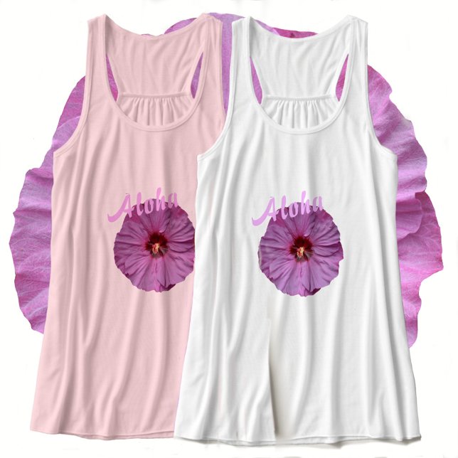 Hawaiian Aloha Lilas Lila Hibiskus Blume Tank Top (Von Creator hochgeladen)
