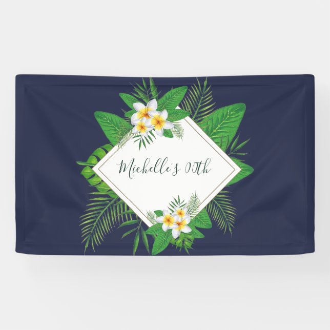 Hawaiian Aloha Luau Birthday Party Banner (Horizontal)